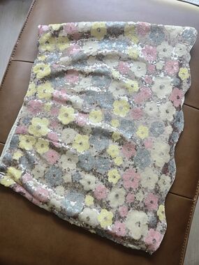SHEIN Pastel Floral Sequin Mini Skirt XL